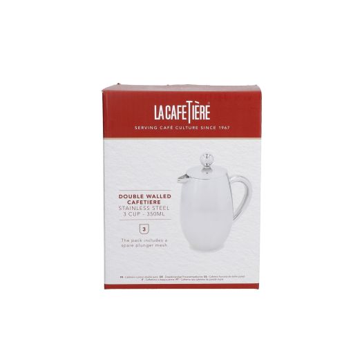 La Cafetiere 8 Cup Double Wall Stainless Steel French Press, Gift Boxed