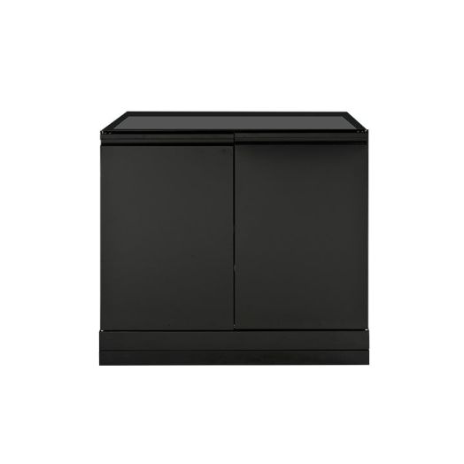 Crossray Double Side Cabinet (c/w 2 x doors). Zinc/Black powder coated steel with middle shelf