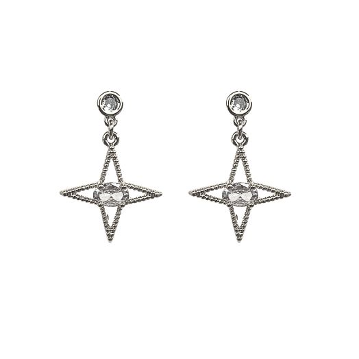 Lindi Kingi Design Star Romance Earrings - Silver - White Zirconia