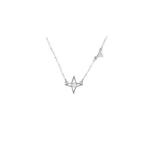 Lindi Kingi Design Star Romance Necklace - Silver - White Zirconia