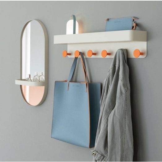 Remember Wall Coat Rack - Cream and Orange